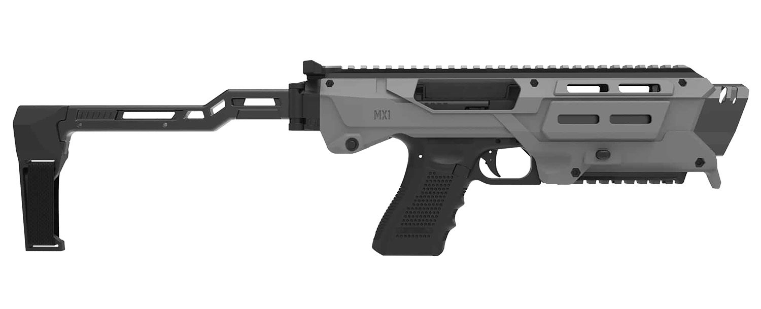 Meta Tactical Llc MX1-PS-GY MX-1 Conversion Kit Compatible w/Glock, Gray Aluminum Frame w/M-LOK & Picatinny Rail, Black Polymer Folding Stabilizer 3 Meta Tactical Llc MX1-PS-GY MX-1 Conversion Kit Compatible w/Glock, Gray Aluminum Frame w/M-LOK & Picatinny Rail, Black Polymer Folding Stabilizer