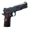 Dickinson LLC DKSN9BM 1911 Adam Full Size Frame 45 ACP 8+1 4.37" Matte Black Button Rifled Barrel, Matte Black Serrated Aluminum Slide, Matte Black Steel Frame, Wood Grips 1 179819