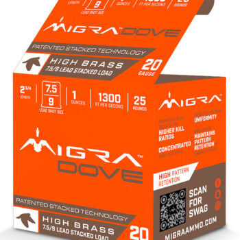 Migra Ammunitions M20LF7.59  Dove 20Gauge 2 3/4" 1oz 7.5/9Shot 25 Per Box/10 Case