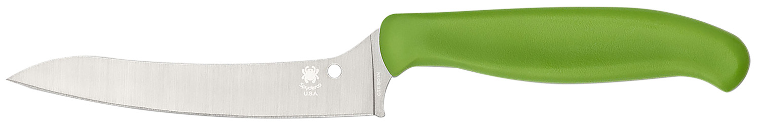 Spyderco K14PGN Z-Cut Pointed 4.40" Fixed Plain Stonewashed CTS BD1N SS Blade, Green Textured Polypropylene Handle 3 Spyderco K14PGN Z-Cut Pointed 4.40" Fixed Plain Stonewashed CTS BD1N SS Blade, Green Textured Polypropylene Handle