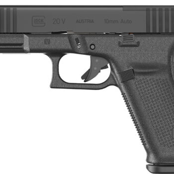 Glock UV2050203MOS G20 V MOS Standard 10mm Auto 15+1 4.61" Black Barrel, Black nDLC Steel Optic Ready/Serrated Slide, Black Polymer Frame w/Accessory Rail, Interchangeable Backstrap, Ambidextrous