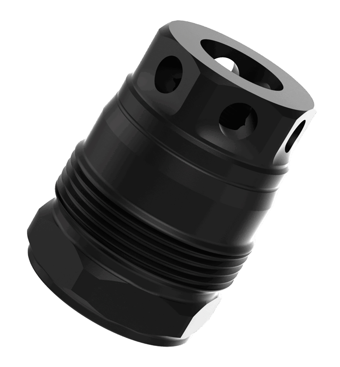 Liberty Precision Machine LPM-2011 Baby Bell Muzzle Brake Black Stainless Steel 1/2"x28 Threads 1.10" OAL 3 Liberty Precision Machine LPM-2011 Baby Bell Muzzle Brake Black Stainless Steel 1/2"x28 Threads 1.10" OAL