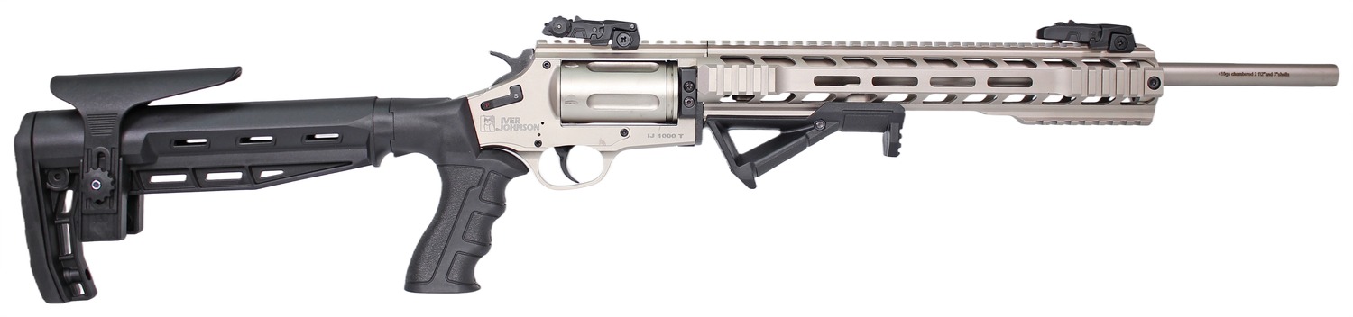 Iver Johnson Arms IJ1000TSN IJ1000 410 Gauge 5rd 18" Satin Nickel Barrel, Satin Nickel Receiver w/Picatinny Rail, Black Fixed Stock 2 Iver Johnson Arms IJ1000TSN IJ1000 410 Gauge 5rd 18" Satin Nickel Barrel, Satin Nickel Receiver w/Picatinny Rail, Black Fixed Stock