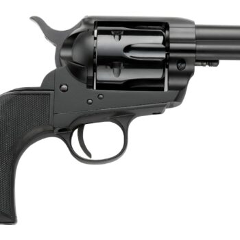 Pietta PFI9ALLOYAS312CB Alloy 9mm Luger 6 Shot 3.50" Matte Black Alloy Steel Barrel & Frame, Black Checkered Grip