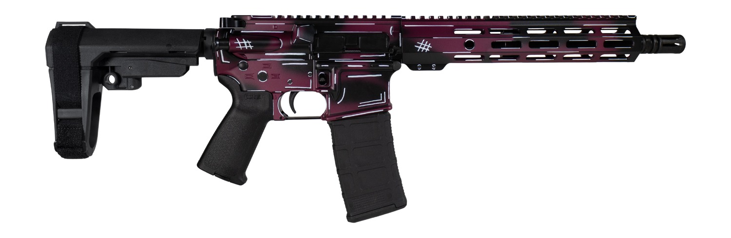 Shark Coast Tactical SCC07053ANBCHY-P Anime-15 5.56 NATO 30+1 10.50" Black Nitride Threaded Barrel, Black Cherry Cerakote Aluminum Receiver w/Picatinny Rail, Polymer SB Tactical SBA3 Brace, Magpul MOE 3 Shark Coast Tactical SCC07053ANBCHY-P Anime-15 5.56 NATO 30+1 10.50" Black Nitride Threaded Barrel, Black Cherry Cerakote Aluminum Receiver w/Picatinny Rail, Polymer SB Tactical SBA3 Brace, Magpul MOE