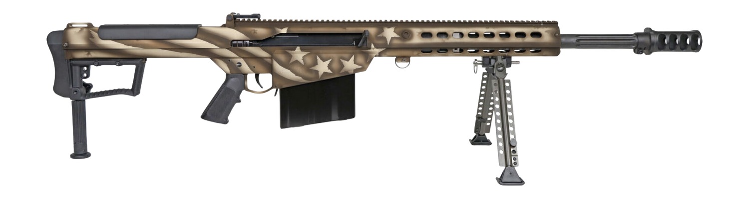 Barrett 20153 M107A1 America 250 50 BMG 10+1 Black Fluted Barrel, Receiver w/Picatinny Rail, QD BiPod Forend, M-LOK Handguard, Black Polymer Grip 3 Barrett 20153 M107A1 America 250 50 BMG 10+1 Black Fluted Barrel, Receiver w/Picatinny Rail, QD BiPod Forend, M-LOK Handguard, Black Polymer Grip
