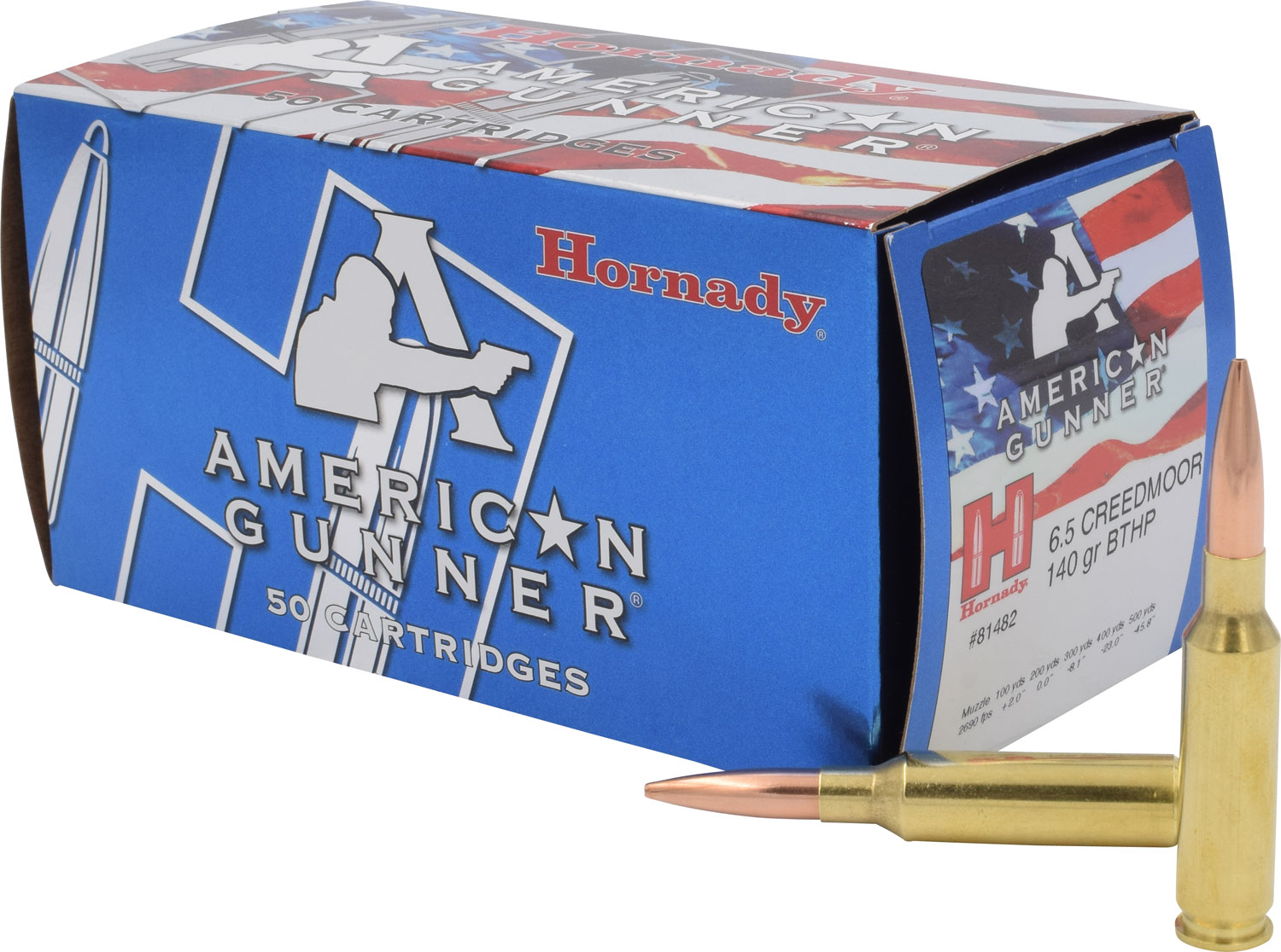 Hornady 81482 American Gunner 6.5Creedmoor 140gr Hollow Point Boat Tail 50 Per Box/10 Case 3 Hornady 81482 American Gunner 6.5Creedmoor 140gr Hollow Point Boat Tail 50 Per Box/10 Case