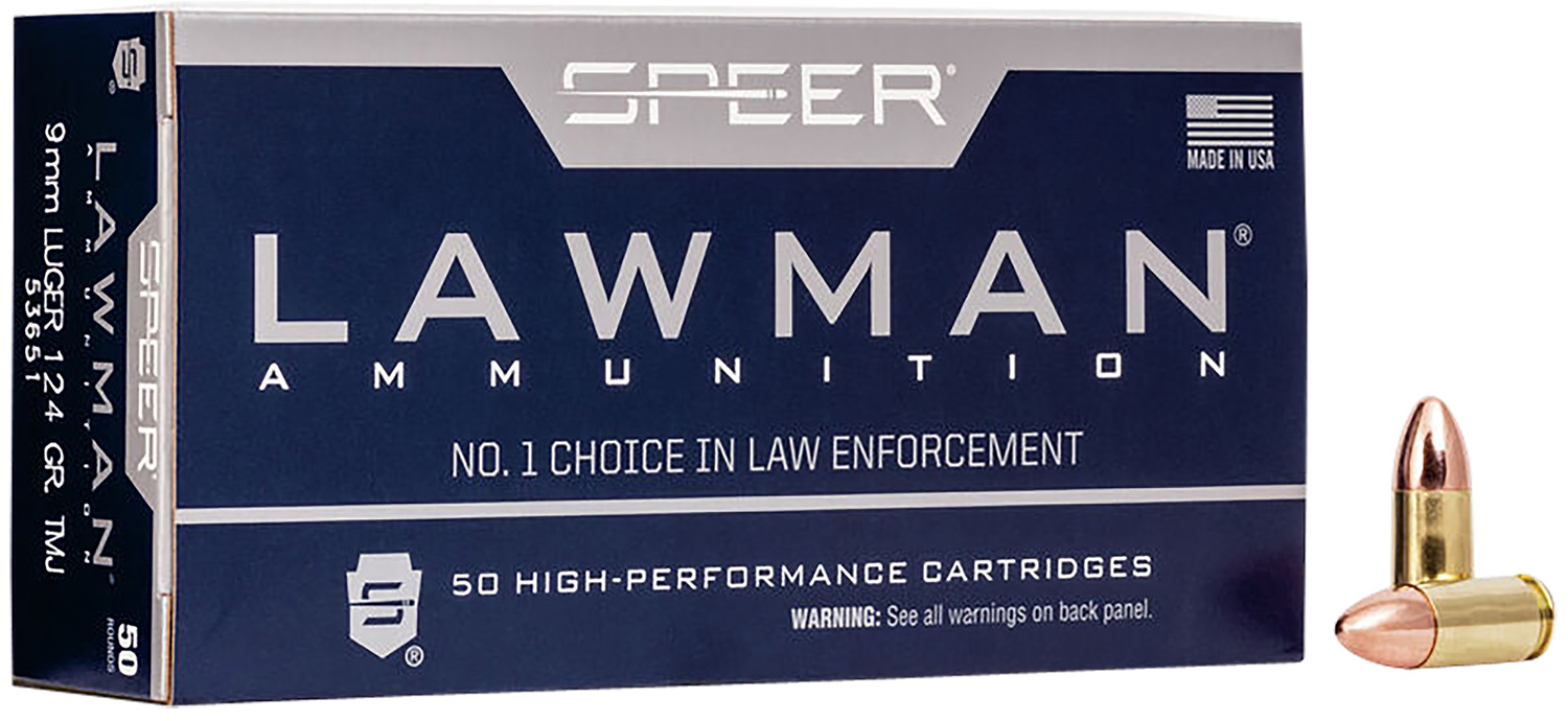 Speer 53651 Lawman 9mmLuger 124gr Total Metal Jacket 50 Per Box/20 Case 2 Speer 53651 Lawman 9mmLuger 124gr Total Metal Jacket 50 Per Box/20 Case