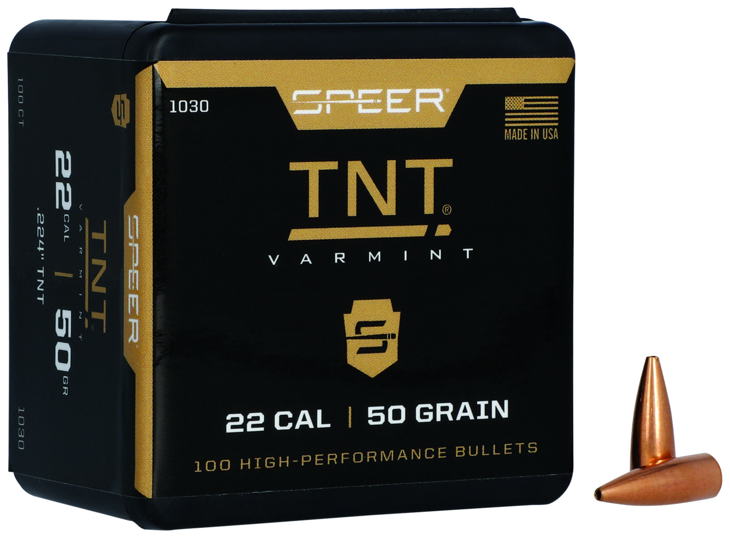 Speer 1030 TNT 22Cal 50gr Jacketed Hollow Point 100 Per Box/5 Case 3 Speer 1030 TNT 22Cal 50gr Jacketed Hollow Point 100 Per Box/5 Case