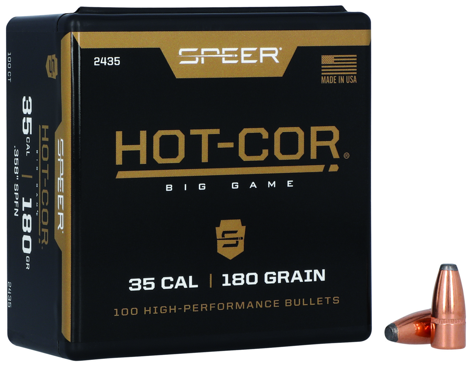 Speer 2435 Hot-Cor 35Cal 180gr Spitzer Soft Point 100 Per Box/5 Case 3 Speer 2435 Hot-Cor 35Cal 180gr Spitzer Soft Point 100 Per Box/5 Case