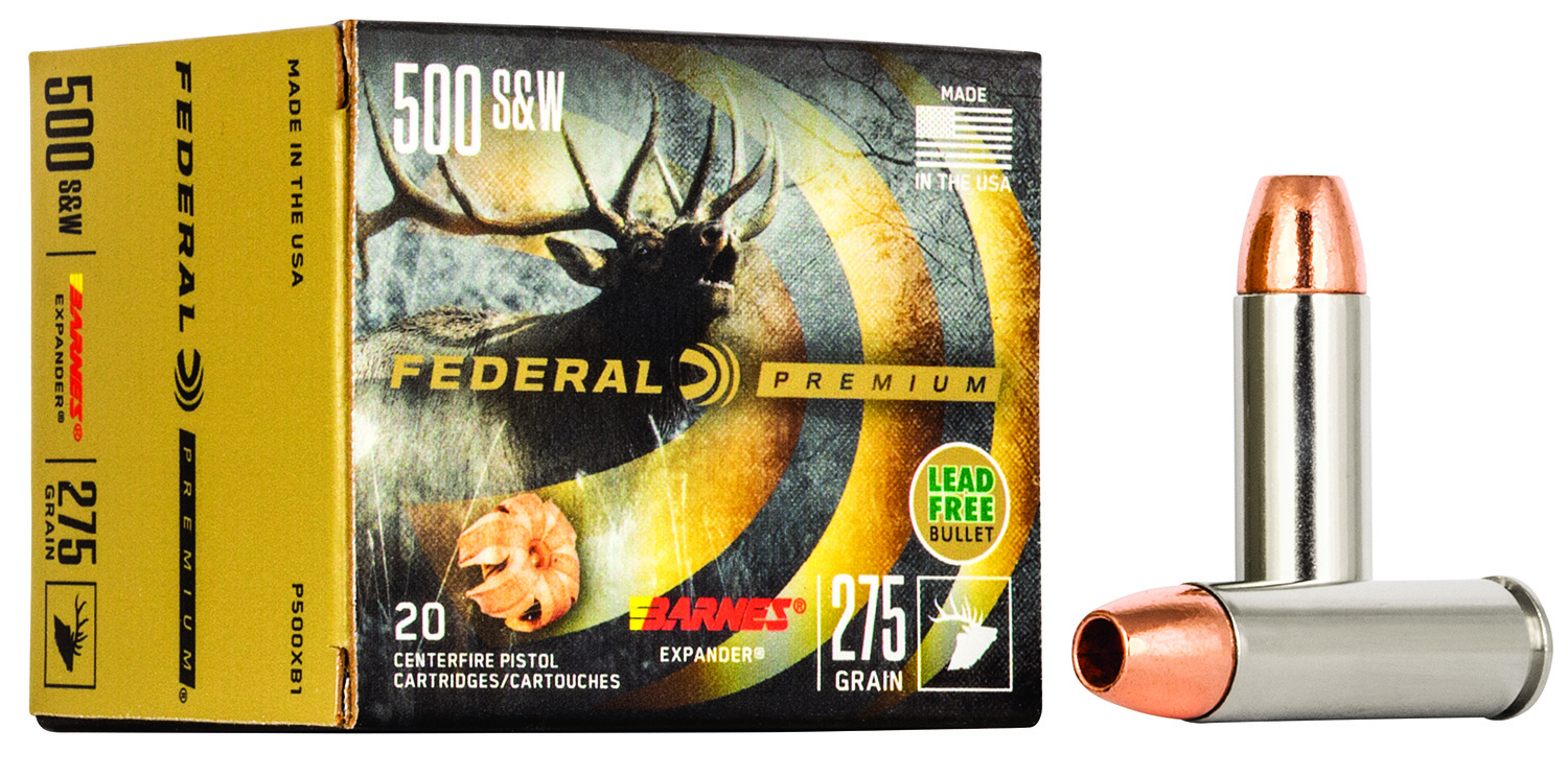 Federal P500XB1 Premium 500S&W Mag 275gr Barnes Expander BRX 20 Per Box/10 Case 2 Federal P500XB1 Premium 500S&W Mag 275gr Barnes Expander BRX 20 Per Box/10 Case