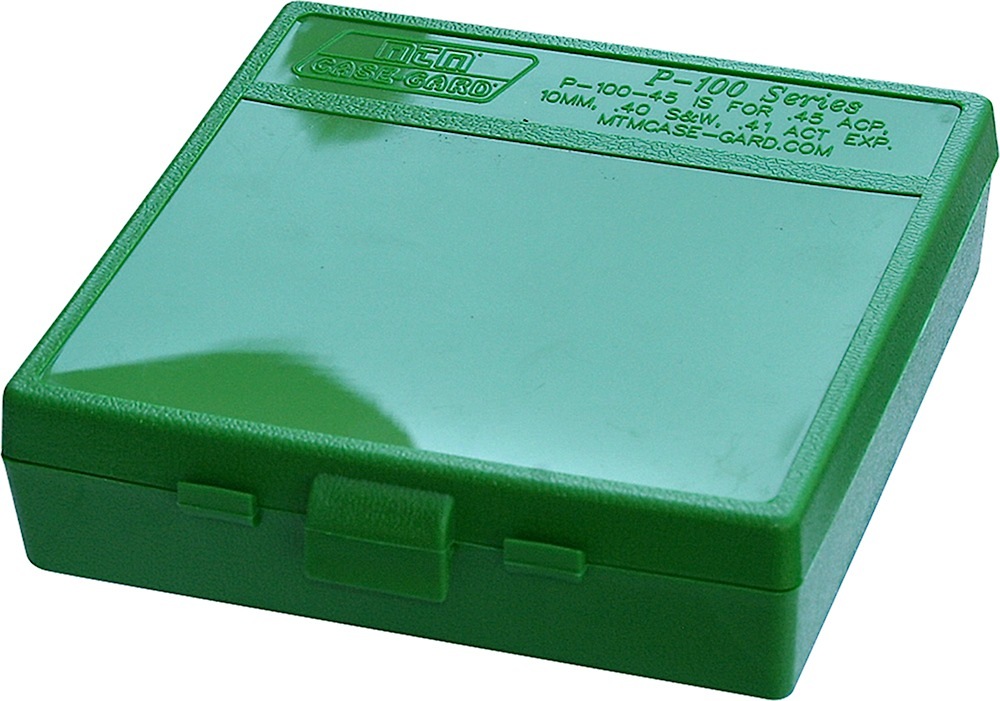 MTM Case-Gard P100910 Ammo Box Flip-Top Multi Caliber Green Polypropylene 100rd 3 MTM Case-Gard P100910 Ammo Box Flip-Top Multi Caliber Green Polypropylene 100rd