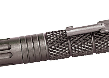 Uzi Accessories UZITACPEN4GM Tactical Pen  Gun Metal Aluminum 6" Features Glass Breaker/Cuff Key
