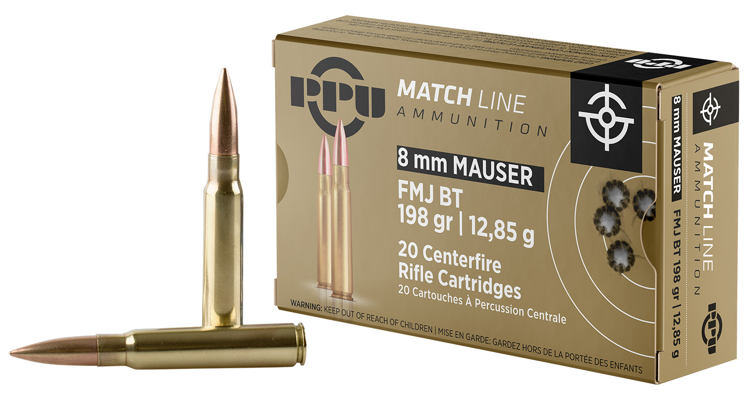 PPU PPM8 Match 8mmMauser 200gr Full Metal Jacket Boat Tail 20 Per Box/10 Case 3 PPU PPM8 Match 8mmMauser 200gr Full Metal Jacket Boat Tail 20 Per Box/10 Case
