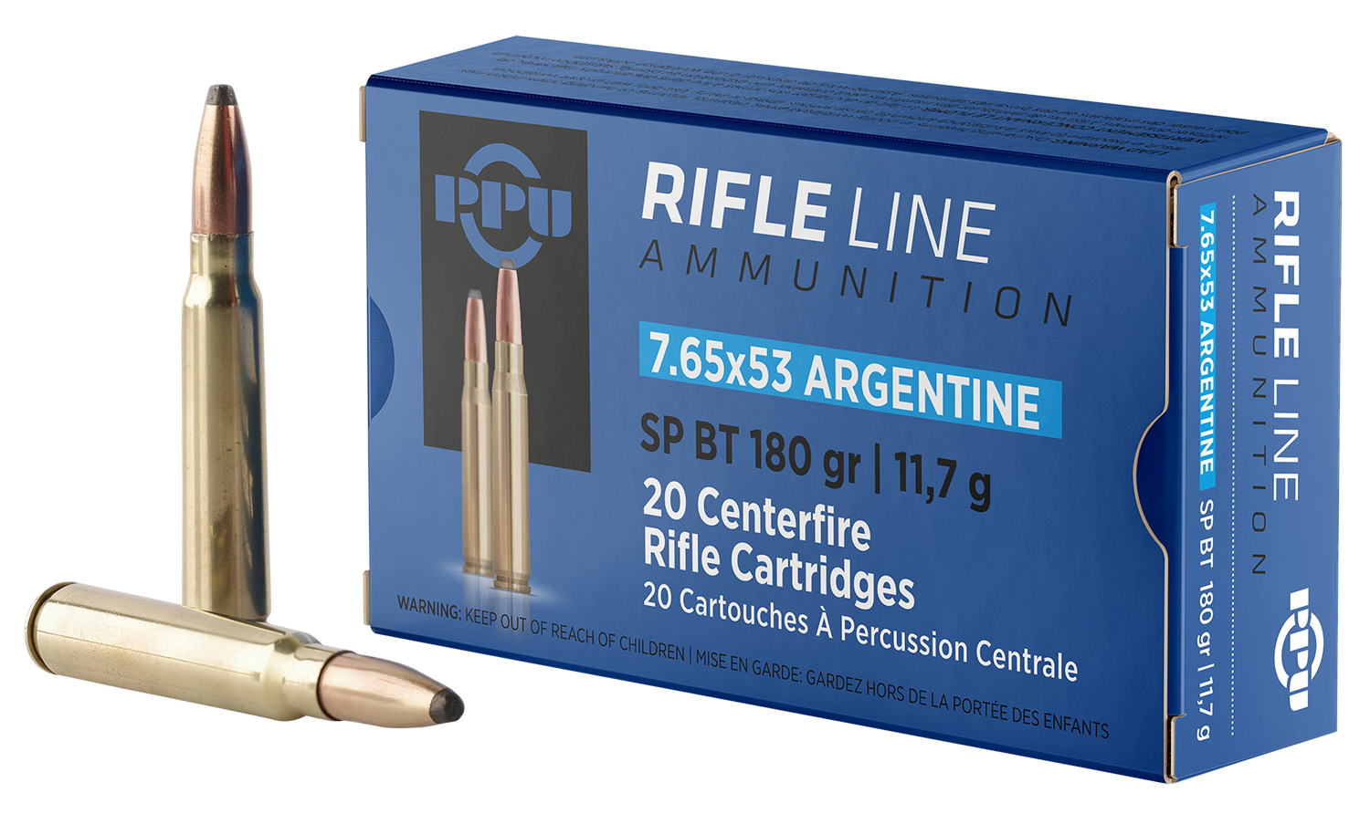 PPU PP7AS Metric Rifle 7.65x53mmArgentine 180gr Soft Point Boat Tail 20 Per Box/10 Case 3 PPU PP7AS Metric Rifle 7.65x53mmArgentine 180gr Soft Point Boat Tail 20 Per Box/10 Case
