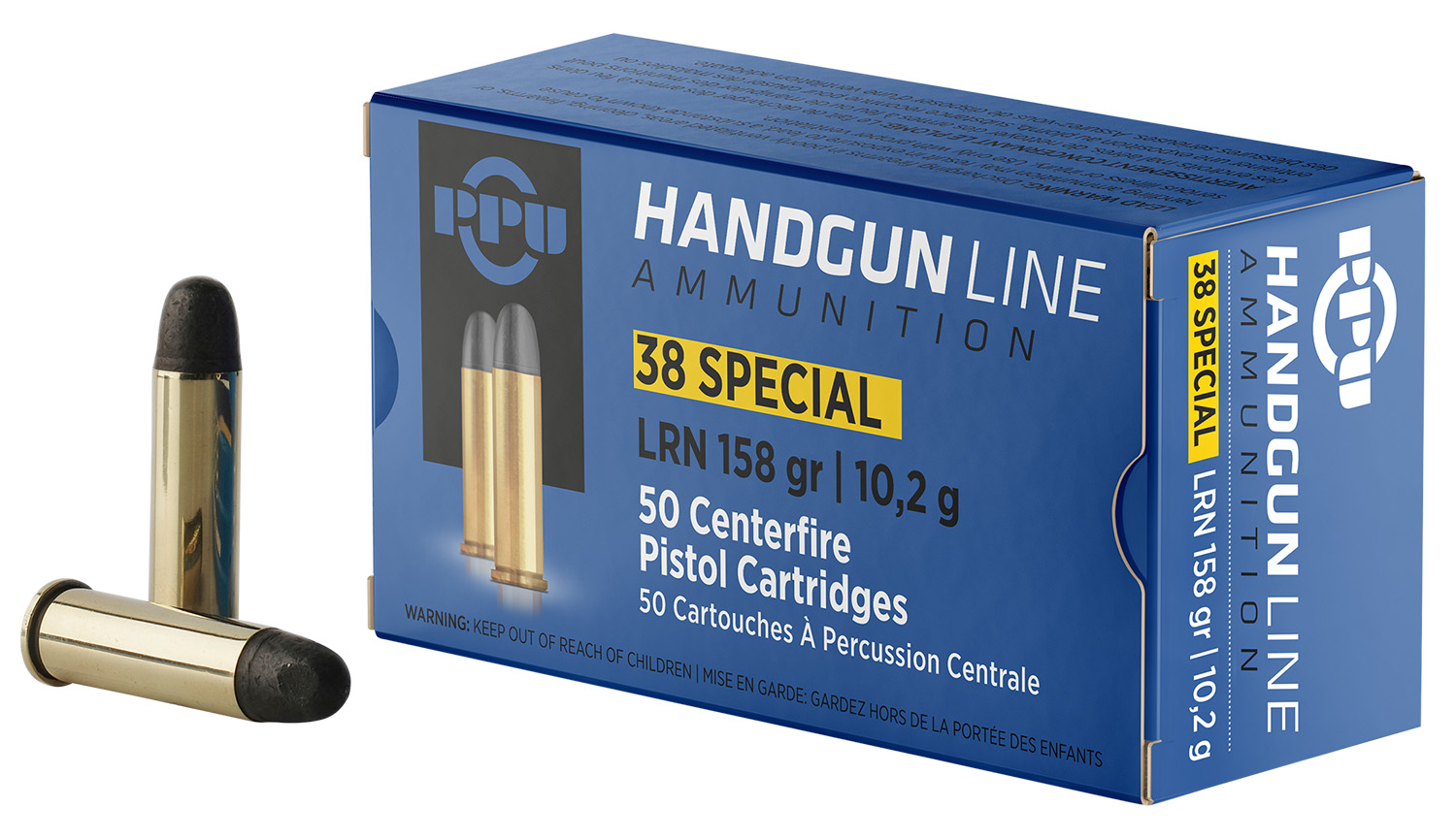 PPU PPH38SL Handgun 38Special 158gr Lead Round Nose 50 Per Box/10 Case 3 PPU PPH38SL Handgun 38Special 158gr Lead Round Nose 50 Per Box/10 Case