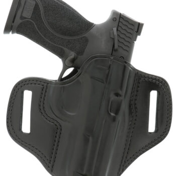 Galco CM224B Combat Master  OWB Black Leather Belt Slide Compatible w/Ruger Security-9/Glock 17/Glock 22 Gen2-5 Belt 1.75" Wide Right Hand