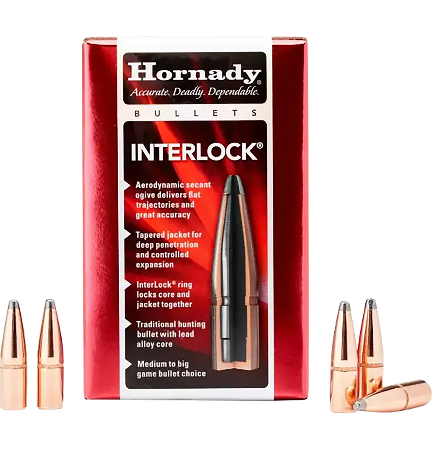 Hornady 3140 InterLock 7.62mm .310 123 gr Soft Point 100 Per Box/ 25 Case 3 Hornady 3140 InterLock 7.62mm .310 123 gr Soft Point 100 Per Box/ 25 Case
