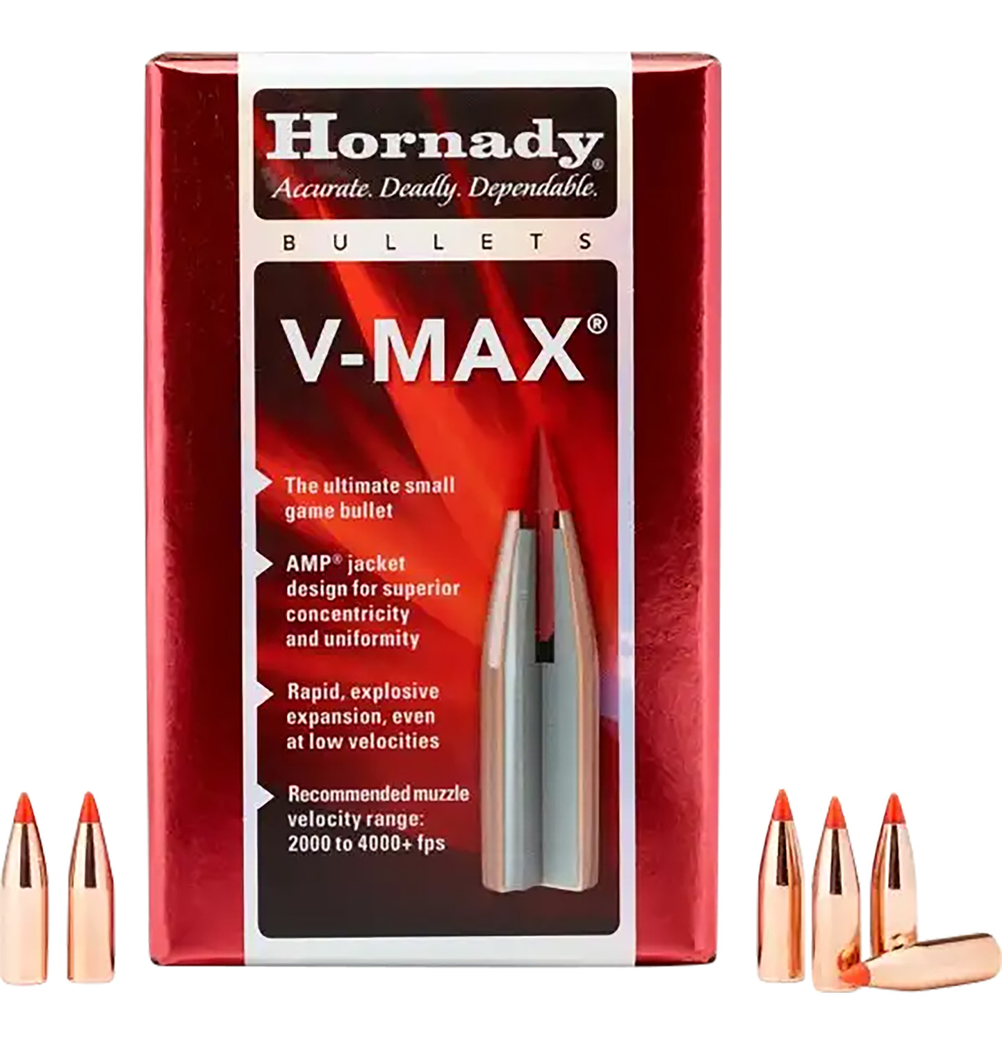 Hornady 22281 V-Max 22 Cal .224 60 gr V Max 100 Per Box/ 40 Case 3 Hornady 22281 V-Max 22 Cal .224 60 gr V Max 100 Per Box/ 40 Case