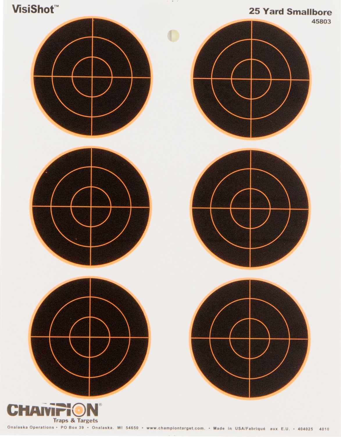 Champion Targets 45803 VisiShot Bullseye Paper Hanging 25 yds Small Bore Rifle 8.50" x 11" Black/White 10 Pack 3 Champion Targets 45803 VisiShot Bullseye Paper Hanging 25 yds Small Bore Rifle 8.50" x 11" Black/White 10 Pack