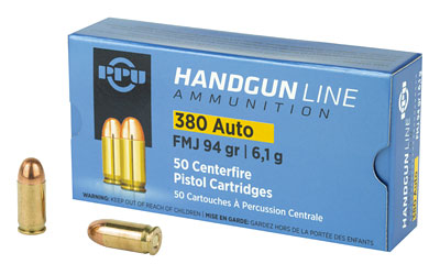 PPU 380ACP FMJ 94GR 50/1000 3 PPU 380ACP FMJ 94GR 50/1000