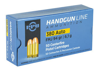 Alternative view of PPU 380ACP FMJ 94GR 50/1000