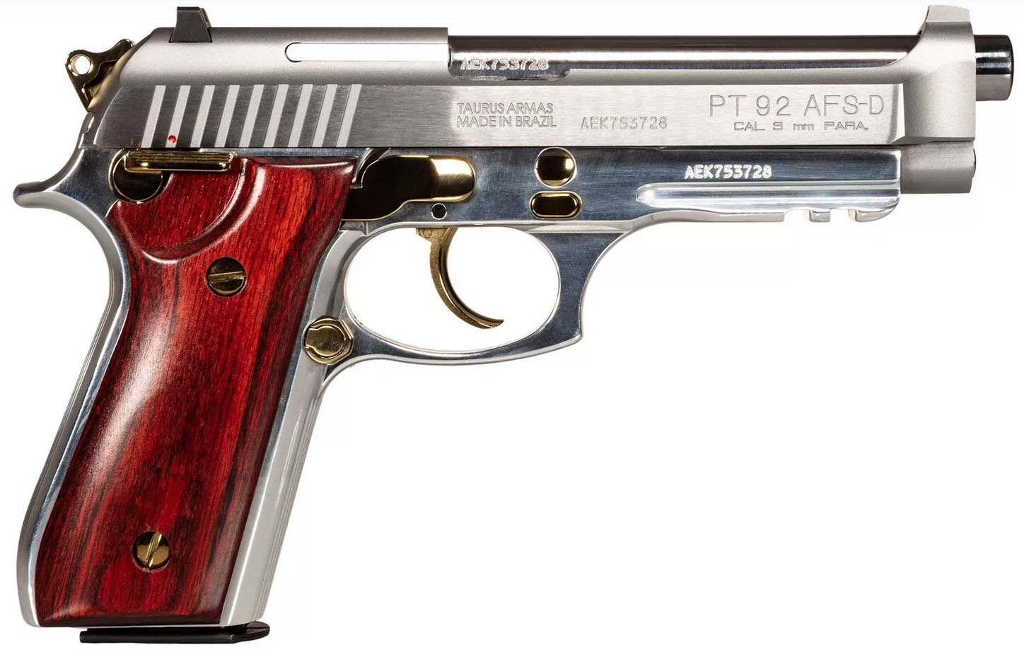 TAU PT92 9MM 5 SS GOLD ACCENT WOOD GRIPS 2 17RD 3 TAU PT92 9MM 5 SS GOLD ACCENT WOOD GRIPS 2 17RD