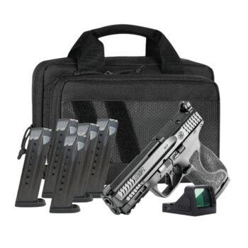 S&W M&P 9 Full Size M2.0 Optic Ready Handgun Bundle 9mm Luger 17rd Magazine(6) 4.22" Barrel No Thumb Safety Black RFX11 Green Dot Savior Bag