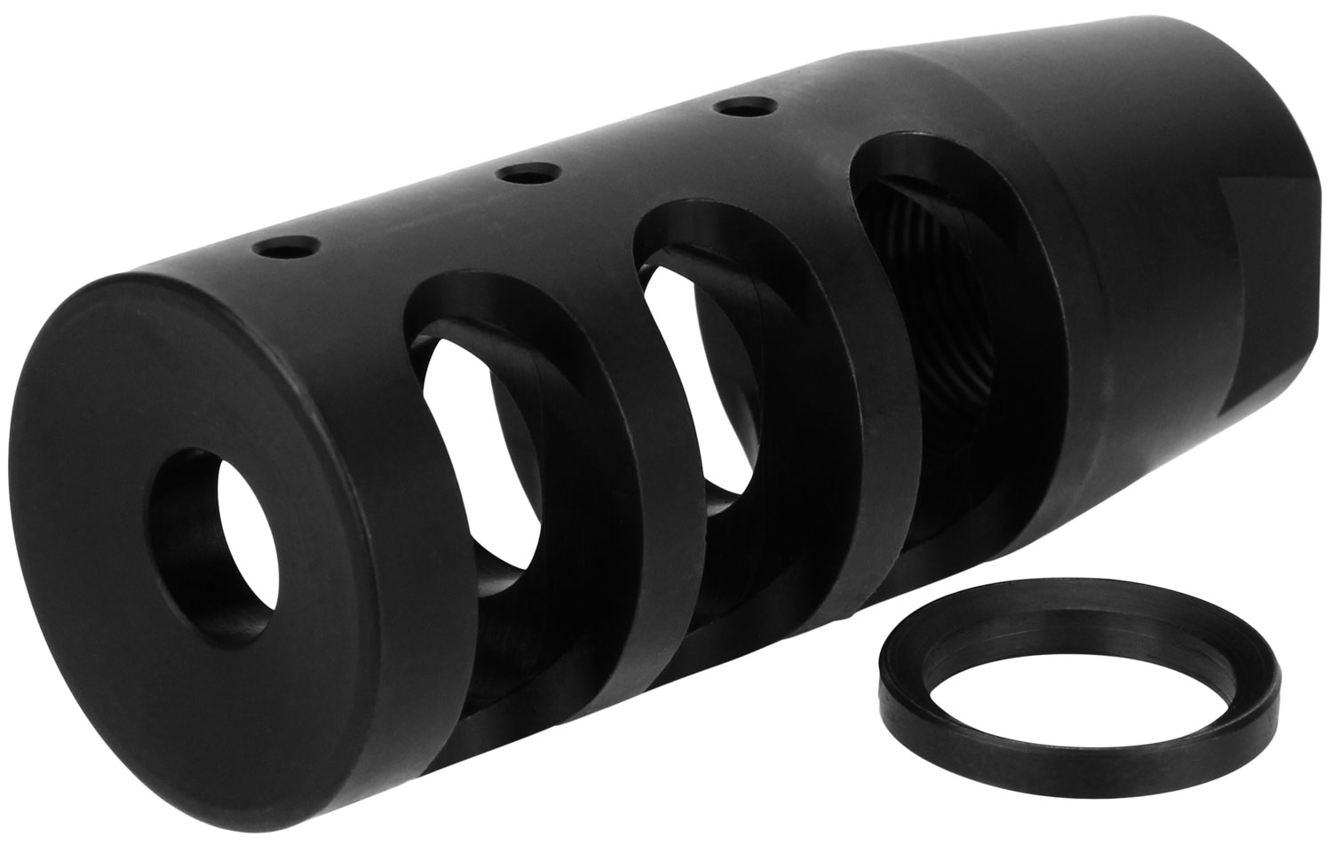 TacFire MZ1002N Compact Compensator Black Nitride Steel with 1/2"-28 tpi Threads & 2.50" OAL for 5.56x45mm NATO AR-15 3 TacFire MZ1002N Compact Compensator Black Nitride Steel with 1/2"-28 tpi Threads & 2.50" OAL for 5.56x45mm NATO AR-15