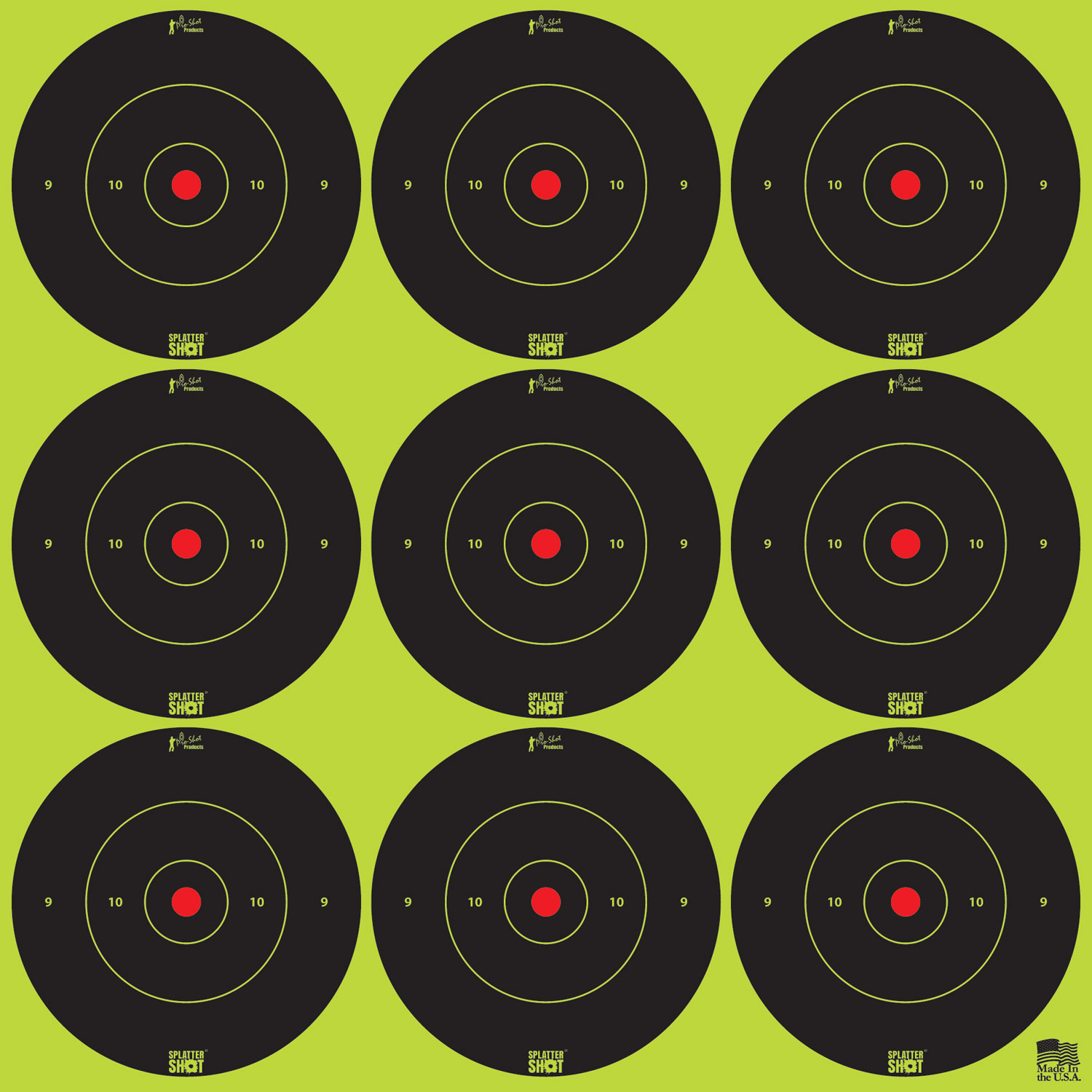 Pro-Shot 2BGREEN108 SplatterShot Self-Adhesive Paper Black/Green 2" Bullseye 12Pack/108Targets 3 Pro-Shot 2BGREEN108 SplatterShot Self-Adhesive Paper Black/Green 2" Bullseye 12Pack/108Targets