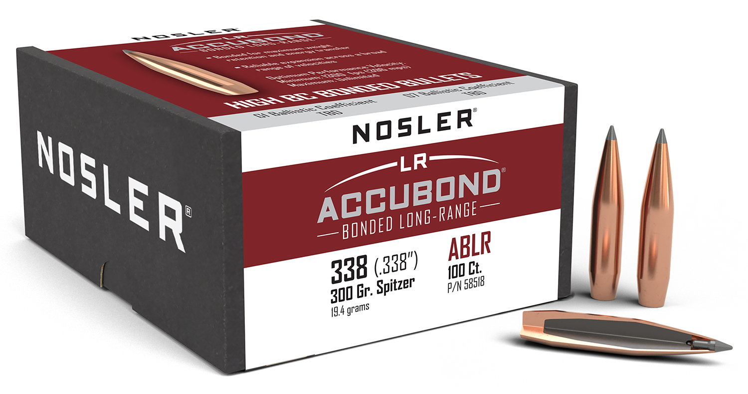 Nosler 58518 AccuBond Long Range 338Cal 300gr Spitzer Point 100/Box 3 Nosler 58518 AccuBond Long Range 338Cal 300gr Spitzer Point 100/Box
