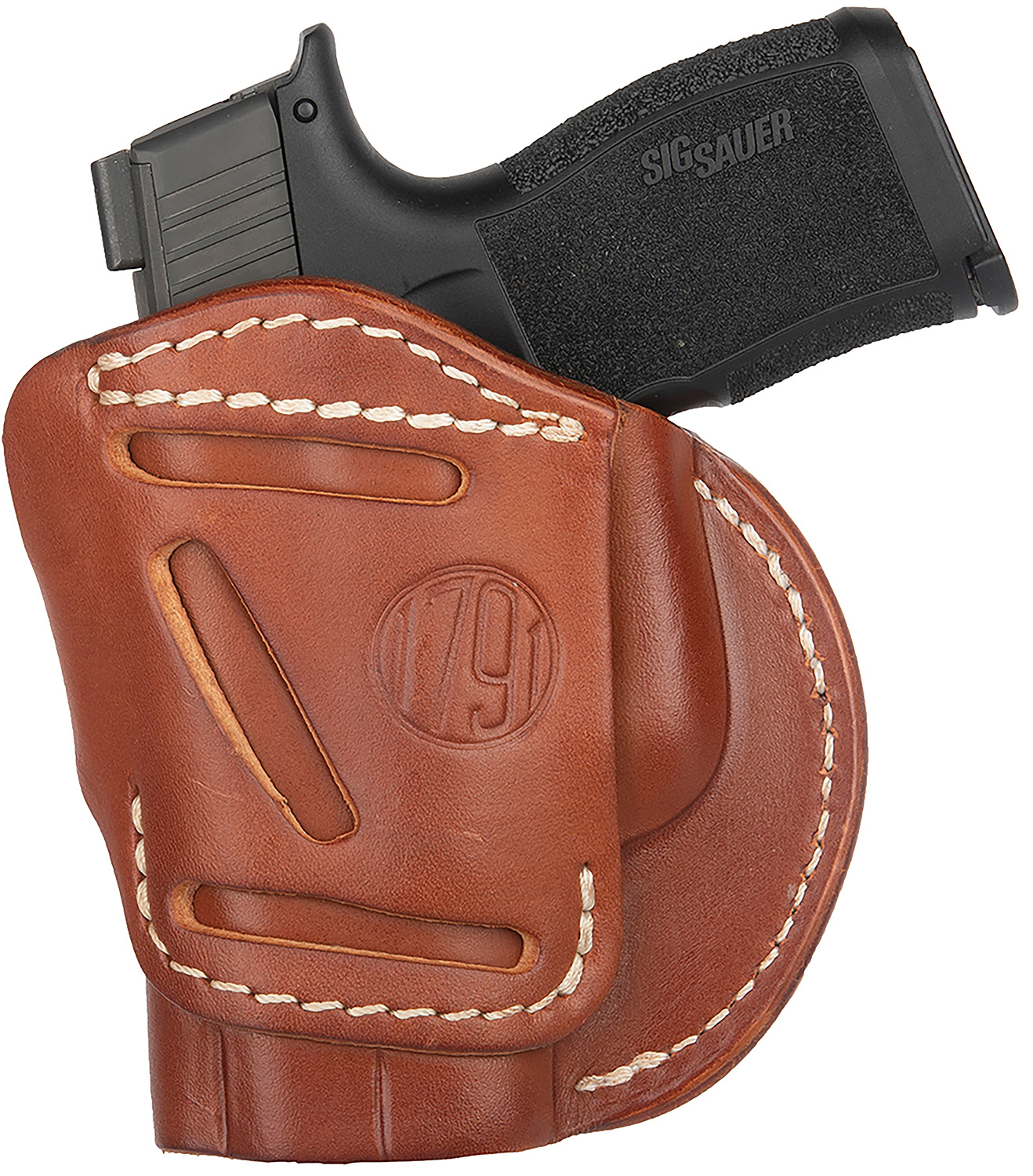 1791 Gunleather 4WH3CBRR 4-Way IWB/OWB Size 03 Classic Brown Leather Belt Clip Compatible w/Glock 26/Ruger LC9/S&W M&P Shield 2.0 9/40 Right Hand 2 1791 Gunleather 4WH3CBRR 4-Way IWB/OWB Size 03 Classic Brown Leather Belt Clip Compatible w/Glock 26/Ruger LC9/S&W M&P Shield 2.0 9/40 Right Hand