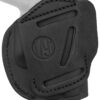 1791 Gunleather 4WH2SBLL 4-Way IWB/OWB Size 02 Stealth Black Leather Belt Clip Compatible w/Ruger LCP/S&W Bodyguard/Glock 42/43/43X Left Hand 1 118457