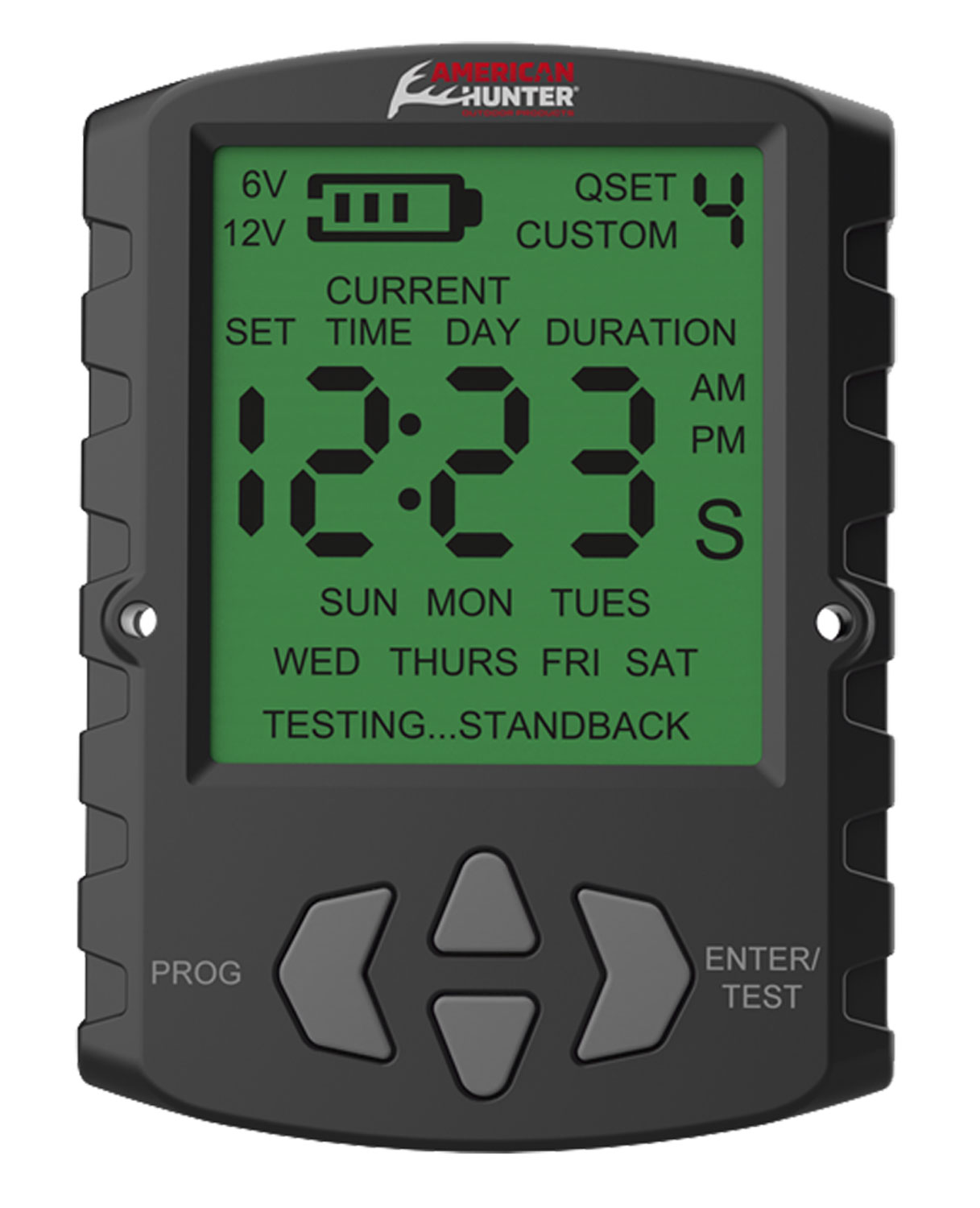 American Hunter AHUTM Universal Digital Timer 6/12 Volt, 1-30 Seconds Feed Rate, 2 Quick/16 Custom Settings 3 American Hunter AHUTM Universal Digital Timer 6/12 Volt, 1-30 Seconds Feed Rate, 2 Quick/16 Custom Settings