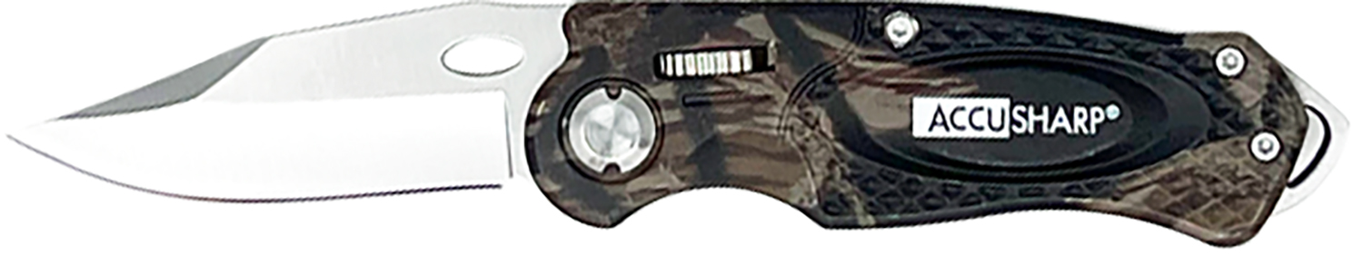 AccuSharp 704C Sport 3" Folding Plain Stainless Steel Blade/Camo Anodized Aluminum Handle Includes Belt Clip 3 AccuSharp 704C Sport 3" Folding Plain Stainless Steel Blade/Camo Anodized Aluminum Handle Includes Belt Clip