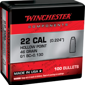 Winchester Ammo WB22HP46X Reloading Bullets  22Hornet 46gr Hollow Point 100 Per Box/10 Case