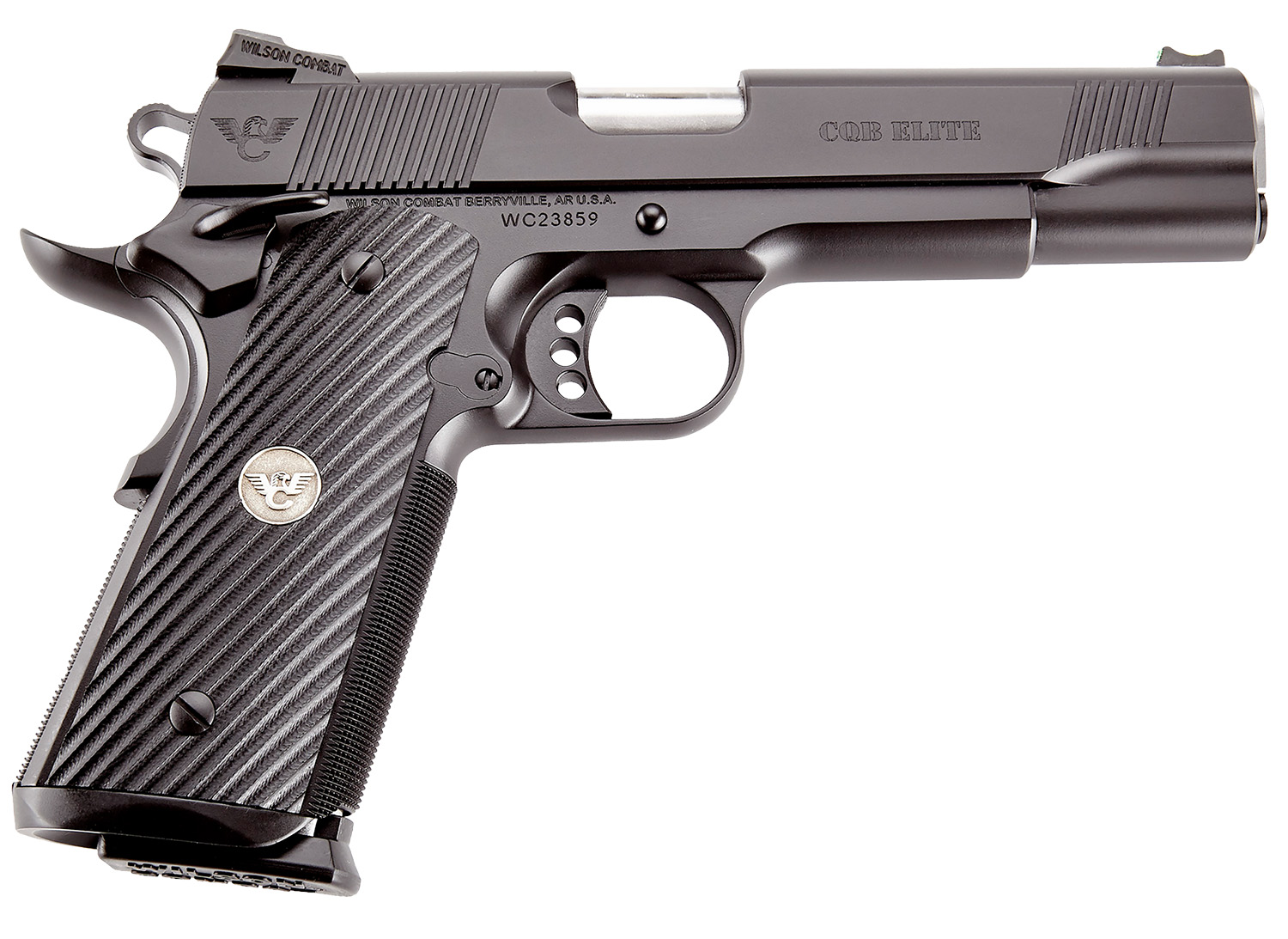 Wilson Combat CQBEFS45A CQB Elite 45 ACP 8+1 5" Stainless Match Grade Barrel, Black Serrated Carbon Steel Slide, Black Carbon Steel Frame w/Beavertail, Black G10 Starburst Grip 3 Wilson Combat CQBEFS45A CQB Elite 45 ACP 8+1 5" Stainless Match Grade Barrel, Black Serrated Carbon Steel Slide, Black Carbon Steel Frame w/Beavertail, Black G10 Starburst Grip