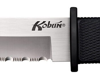 Cold Steel CS17TS Kobun  5.50" Fixed Tanto Serrated AUS-8A SS Blade/Black Checkered Kray-Ex Handle Includes Sheath