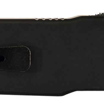 Templar Knife LABR321 Premium LW  Large 3.50" OTF Drop Point Plain Black Oxide Stonewashed D2 Steel Blade, 5.25" Black Aluminum Handle