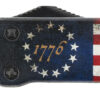 Templar Knife MZBRF221 Premium Weighted Betsy Ross Flag Slim 3.16" OTF Tanto Plain Black Oxide Stonewashed D2 Steel Blade, 4.93" Betsy Ross Flag Aluminum Zinc Alloy Handle 2 145752