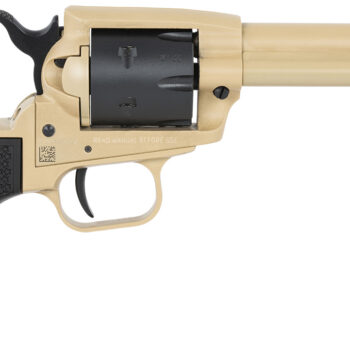 Heritage Mfg SRR22V4 Rough Rider  22 LR 6 Shot 4.75" Sabre Sand Cerakote Steel Barrel, Sabre Sand Cerakote Steel Frame, Black Satin Cylinder, Black Polymer Grip, Hammer/Thumb Safety, Exposed Hammer