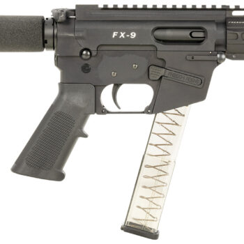FREEDOM ORDNANCE FX9P4T FX-9  9mm Luger 32+1 4", Black, M-LOK Handguard, Padded Buffer Tube, A2 Grip, 3" Faux Suppressor, Includes Sling
