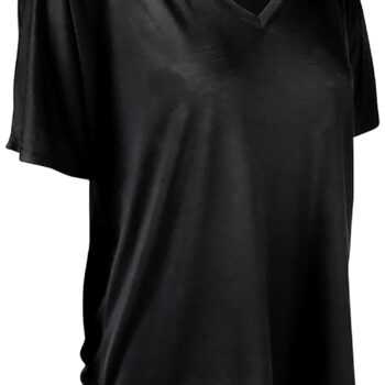 Glock AP960351 Glock Girl Relaxed  Black Pre-Shrunk Cotton Short Sleeve V-Neck Medium