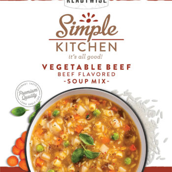 ReadyWise RWSK05067 Simple Kitchen Vegetable Beef Soup 8 Servings Per Pouch, 6 Per Case