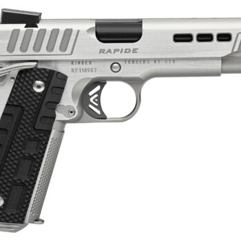 Kimber Mfg.,inc 3000429 Rapide Frost 10mm Auto 8+1 5" Black DLC Stainless Steel Barrel, Kimpro II Silver Lightening Cut/Serrated Stainless Steel Slide & Frame w/Beavertail, Black G10 Grip