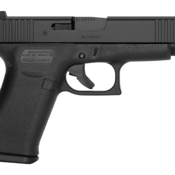 Glock PA4850201FR G48  Slim Compact 9mm Luger 10+1 4.17" Black GMB Barrel, Black nDLC Serrated Steel Slide, Black Polymer Frame w/Beavertail & Front Rail, Black Textured Polymer Grip, Right Hand