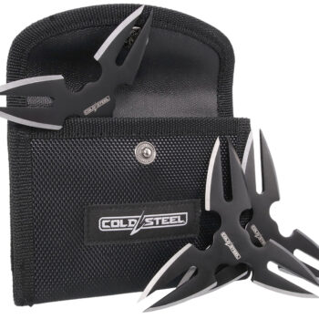 Cold Steel CSTH15STR3PK Throwing Stars  Three 1.50" Black Oxide 420 Stainless Steel Blades Includes Sheath