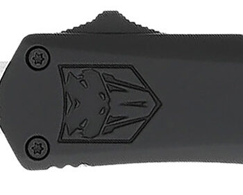 CobraTec Knives SBFS3DNS FS-3  Small 2.75" OTF Drop Point Plain D2 Steel Blade, 4.25" Black Aluminum Alloy Handle