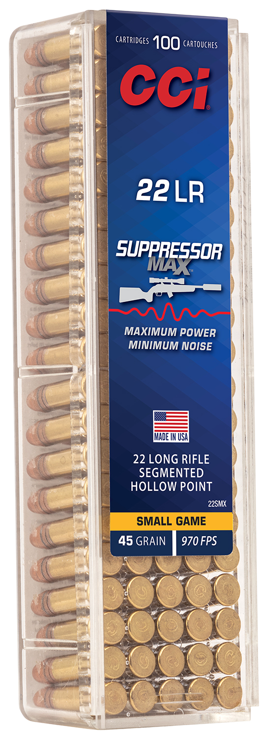 CCI 22SMX Suppressor Max 22LR 45gr Segmented Hollow Point 100 Per Box/50 Case 3 CCI 22SMX Suppressor Max 22LR 45gr Segmented Hollow Point 100 Per Box/50 Case