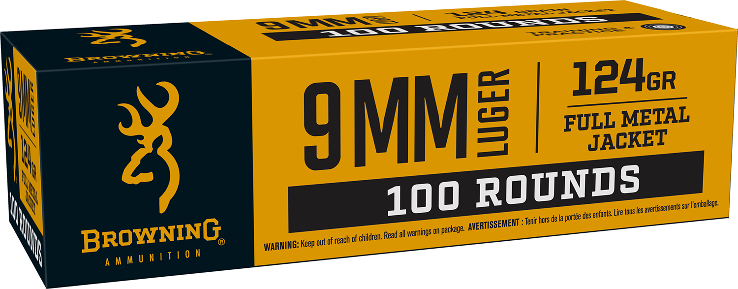 Browning Ammo B9MM124VP9mm Luger 124gr Full Metal Jacket 100 Per Box/10 Case *Value Pack 3 Browning Ammo B9MM124VP9mm Luger 124gr Full Metal Jacket 100 Per Box/10 Case *Value Pack